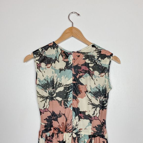 Vintage 70s Abstract Floral Maxi - Picture 4 of 7